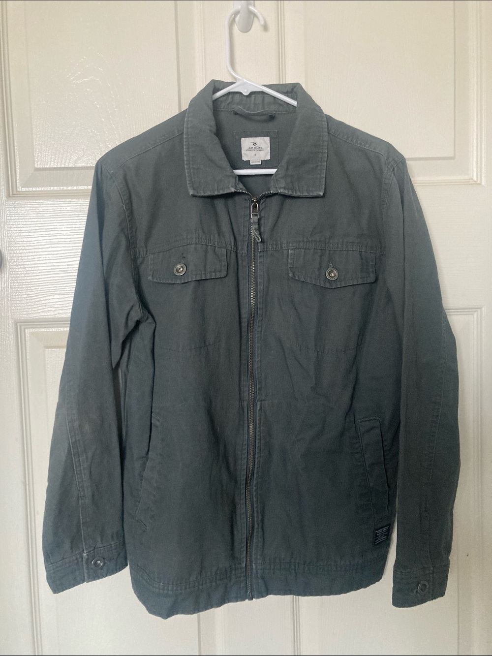 Rip Curl Men's Olive Zip-Up Military Field Jacket